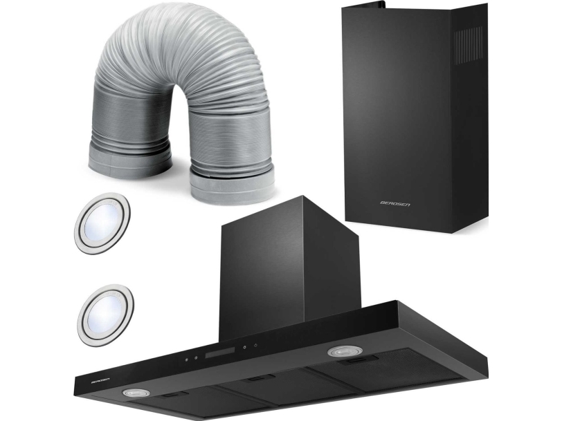 Berdsen spisfläkt 90 cm Svart Berdsen BE-90S | Vitvaror - Köksfläktar - Underbyggnadsfläktar | GameStuff