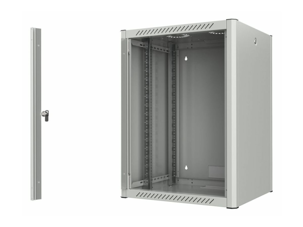 Lanview By Logon - Rack Kabinet - 60 X 56, Pro - Vægmonterbar - Hvid, Ral 7035 - 16U - 19"