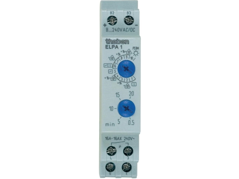 Theben 0010002 Zeitschaltuhr Für Treppenhausbeleuchtung Din-Schiene 8 V Dc/Ac, 12 V Dc/Ac, 24 V Dc/Ac, 110 V Dc/Ac, 230 V Dc/Ac