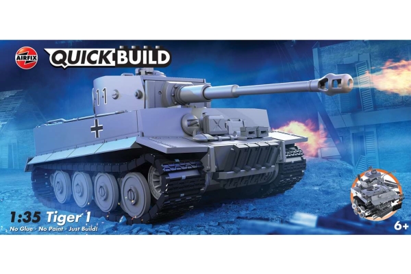 Airfix - Quikbuild Tiger I Modeltank Byggesæt - 1:35 - J6041