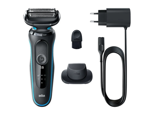 Braun Series 5 51-M1200s, Folienschaber, Autosense, Tasten, Schwarz, Blau, Akku, Lithium-Ion (Li-Ion)