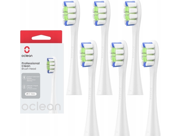 Oclean Professional Clean Bürstenkopf, 6 Stück, Weiß