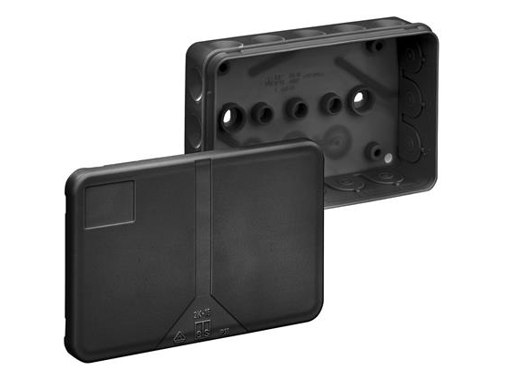 Kopplingsbox 2,5 mm², 2K-16-L/W 130x85x37 mm med 19 membran IP55 halogenfri termoplast, färg svart | EL Artiklar - Andra EL - Samlare dosor och församlingar | GameStuff