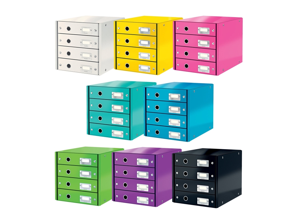 Leitz Click & Store WOW skuffekabinet (4 skuffer), 81% recirkuleret karton