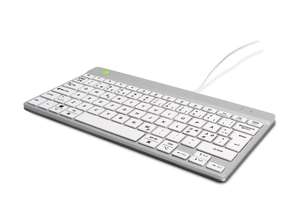 R-Go Compact Break - Tastatur - Med Integreret Brudindikator - Usb-C - Qwerty - Nordisk - Hvid