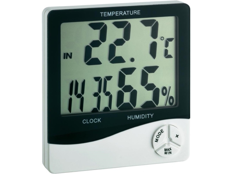 Tfa-Dostmann Ws 5031 - Thermo-Hygrometer Mit Uhrzeitanzeige, Digital, Rechteckig, Aaa, 1,5 V, 98 Mm, 52 Mm