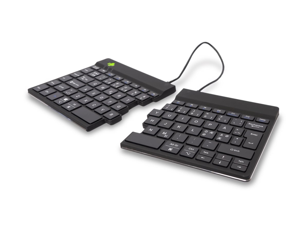 R-Go Ergonomic Keyboard Split Break - Tastatur - Med Integreret Brudindikator - Trådløs - Bluetooth 5.0 - Qwerty - Nordisk - Sort