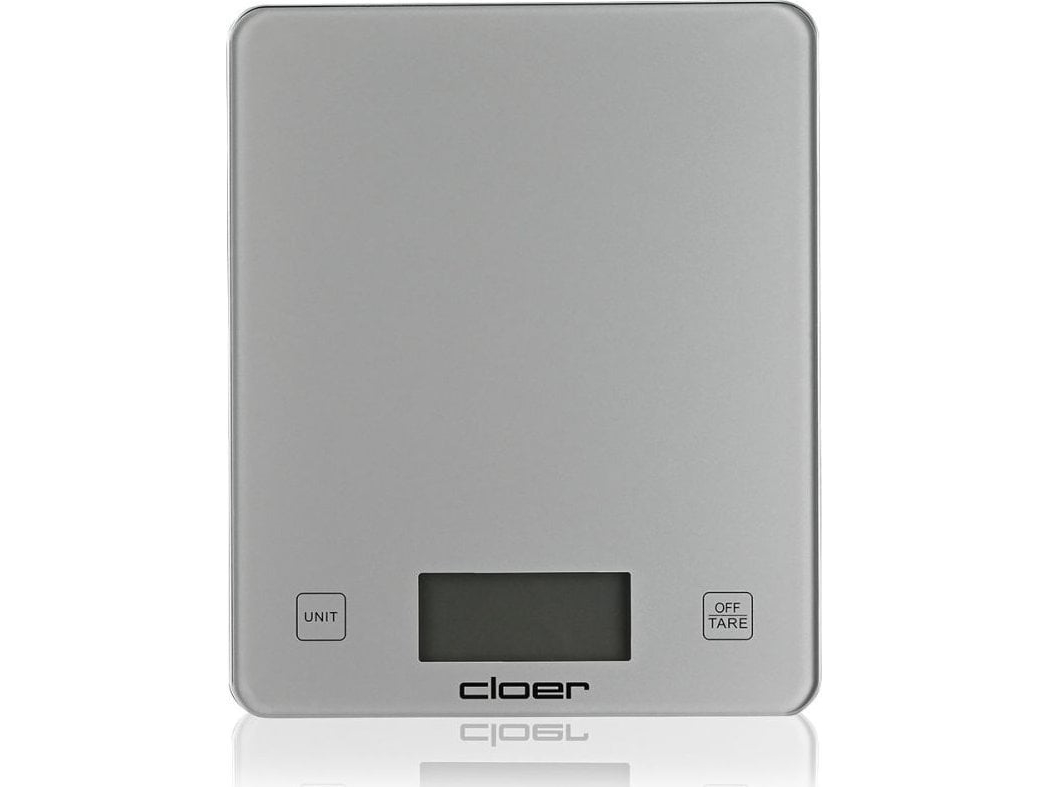 Cloer 6878, Elektronisk Køkkenvægt, 10 Kg, 5 G, Sølv, Glas, Bordplade