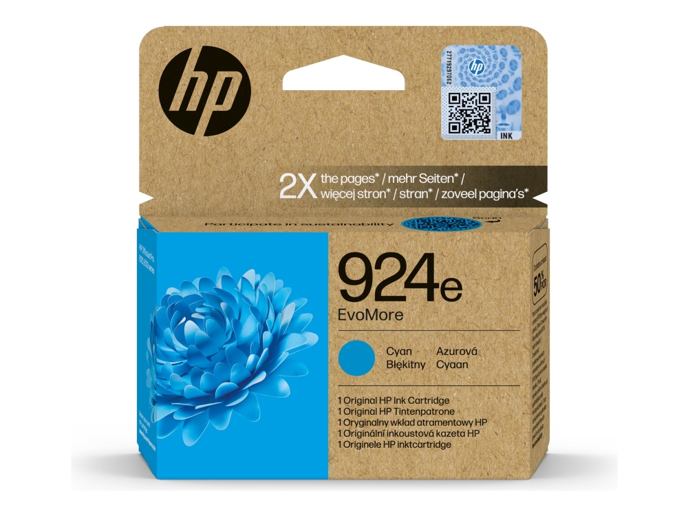 Hp 924E Evomore - Cyan - Original - Blækpatron - Für Officejet Pro 8130E