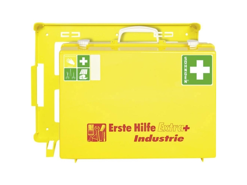 Söhngen 0361108 Verbandskasten + Extra Industrie Din 13157 + Erweiterungen 150 X 300 X 400 X 150 Neongelb