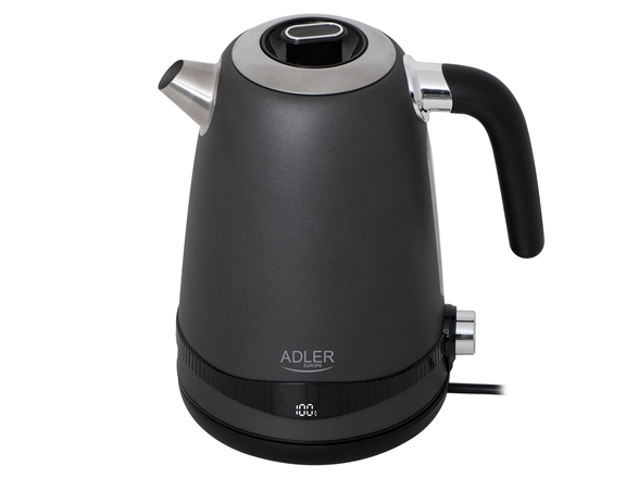 Adler Ad 1295 Grau Wasserkocher Metall 1,7L Mit Lcd &Amp Temperaturkontrolle