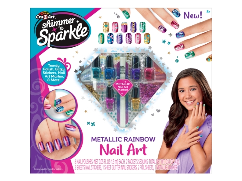 SHIMMER N SPARKLE METALLIC RAINBOW NAIL ART