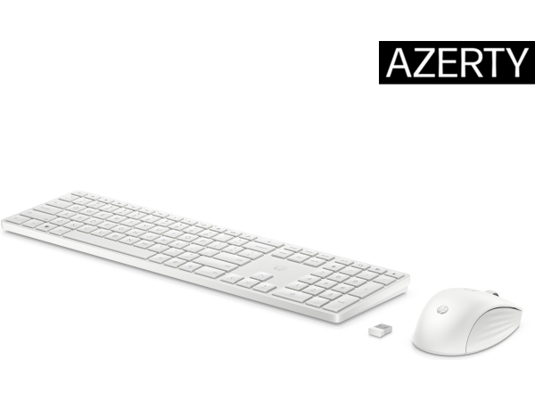 Hp 655 Trådløst Tastatur + Mus, Hvid Med Optisk Trådløs Mus, Aaa, Klassisk, 2,4 [Ghz]