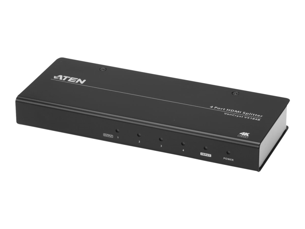 Aten 4-Port True 4K Hdmi Splitter, Hdmi, 4X Hdmi, 4096 X 2160 Pixel, Schwarz, Metall, 4K Ultra Hd
