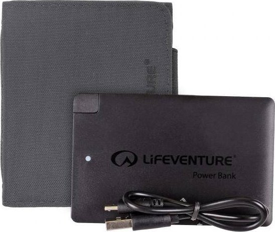 Lifeventure Rfid Charge Wallet Med Powerbank Grå