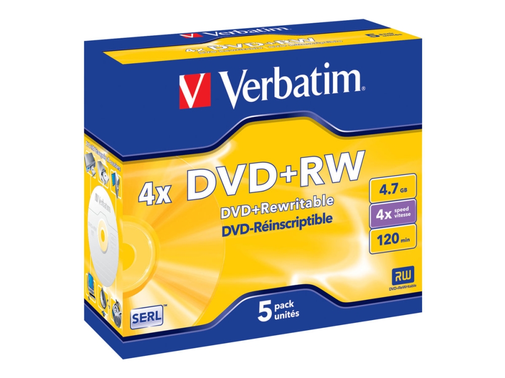 Verbatim Dvd+Rw 4,7 Gb 4X 5 Stück (Verdvd20710)