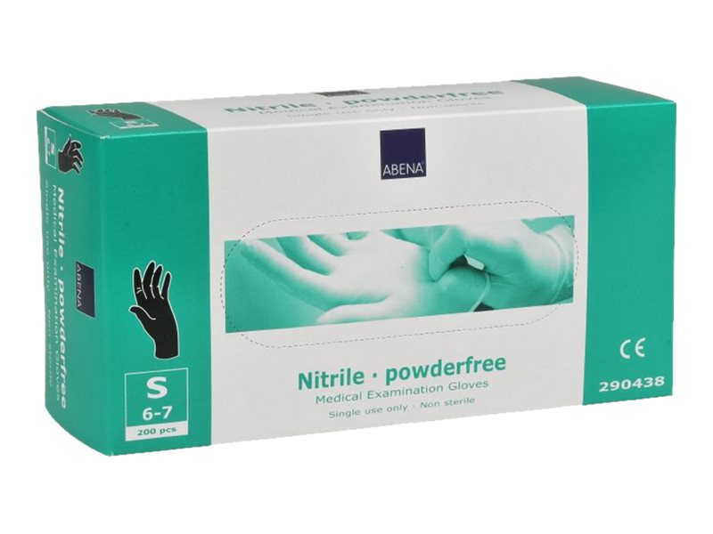 Abena HospiCare - Käsineet - kertakäyttöinen materiaali - koko: 6-7 - S - nitriilikumi - musta - 200 kpl pakkaus
