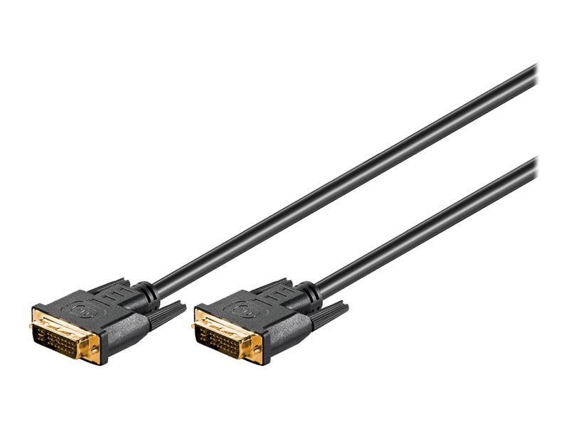 Goobay - Dvi-Kabel - Dobbeltlink - Dvi-I (Han) Til Dvi-I (Han) - 3 M - Tommelskruer - Sort