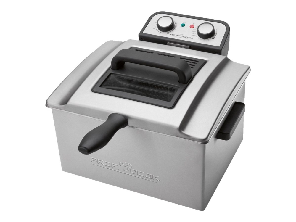 ProfiCook PC-FR 1038 - Fritureapparat - 5 liter - 3 kW - rustfrit stål/sort