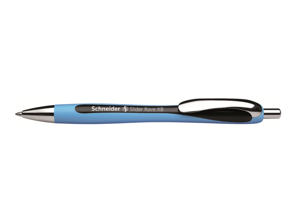 Schneider Schreibgeräte Slider Rave Xb, Clip, Clip-On-Einziehkugelschreiber, Nachfüllbar, Schwarz, Extradick
