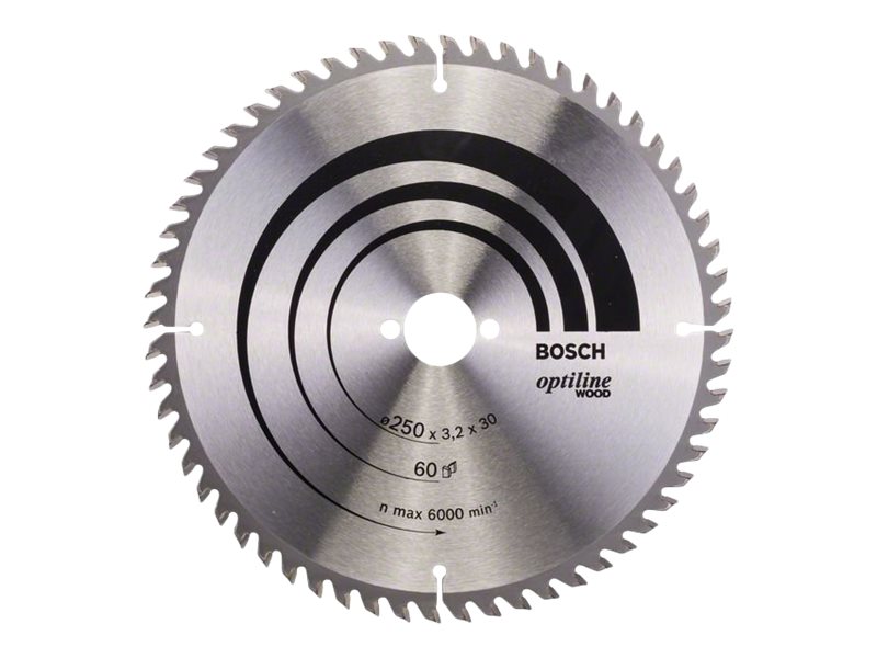 Bosch Rundsavsklinge.optiline 250x3,2x30 Mm 60 Tdr - 2608640729