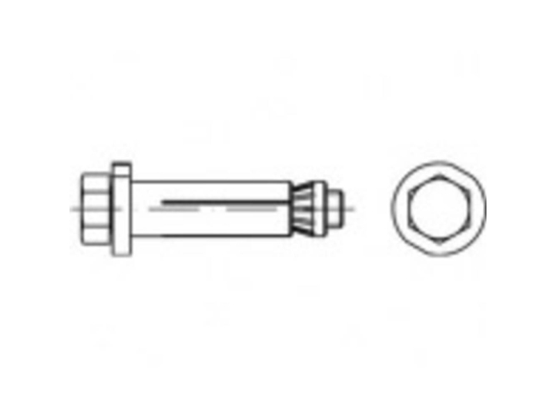 Hollo-Bolt 70 mm Teräs kuumasinkitty 820310200080070 1 kpl