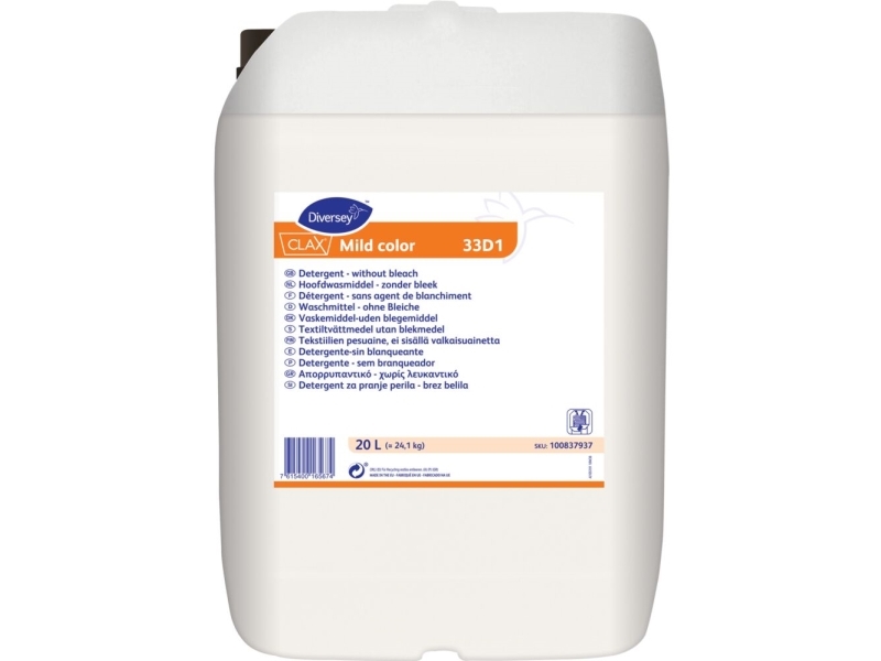Tøjvask Flydende CLAX Mild Forte Color m/Parfume u/Blegemiddel/Optisk hvid 20ltr,20 ltr/dnk