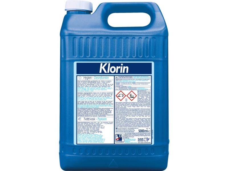 Klorrengøring, Klorin, 5 L, Naturel - (2 Stk.)