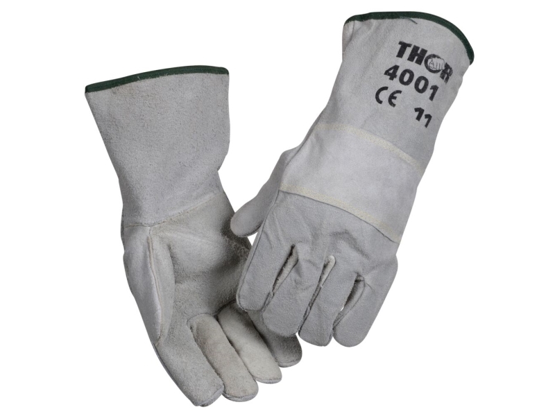 Oksespalthandske, THOR, 10, grå, okselæder | Verktyg & Verkstad - För verkstaden - Arbetshandskar | GameStuff