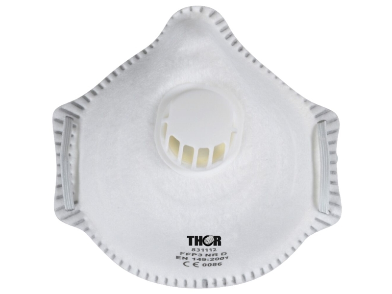 Andningsskydd, THOR, en storlek, vit, PP, FFP3 NR D | Färg & Tillbehör - Tillbehör - Skydd | GameStuff