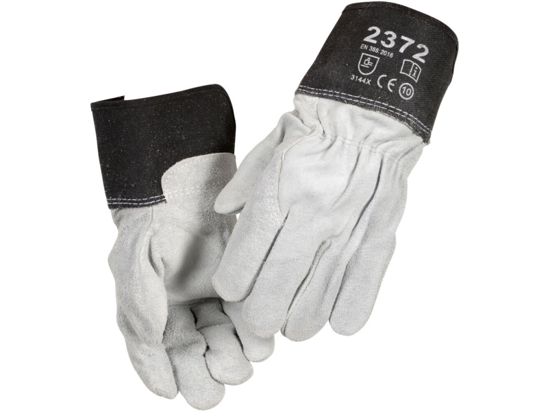 Oksespalthandske, THOR, 11, grå, okselæder, rigger