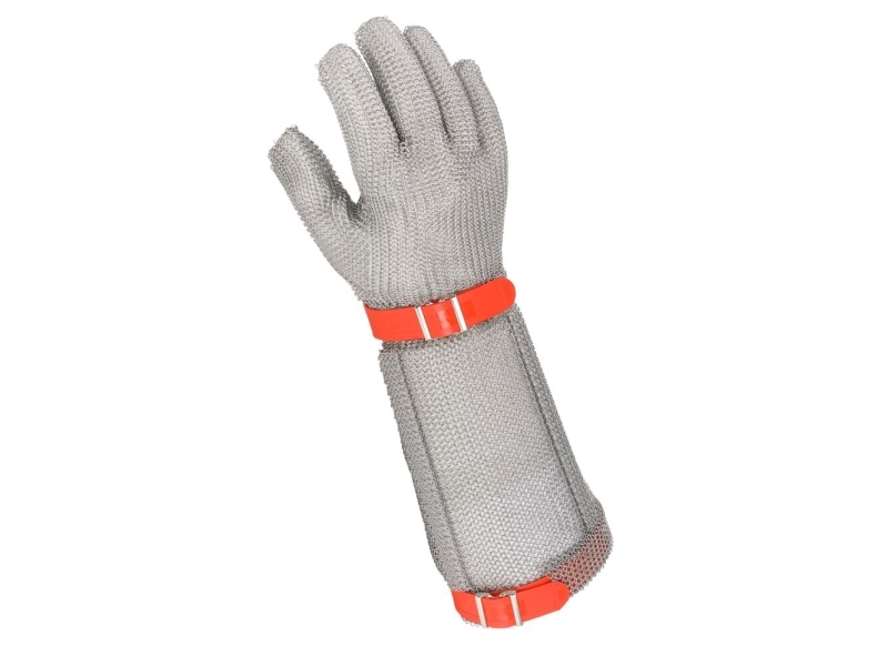 Ringbrynjehandske, Niroflex Easyfit, L, blå, stål, med manchet