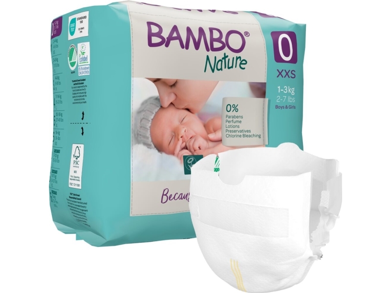 Babyblöja, tapeble, miljömärkt, Bambo Nature, 0 - (6 st.) | Hälsa - Personlig vård - Blöjor | GameStuff