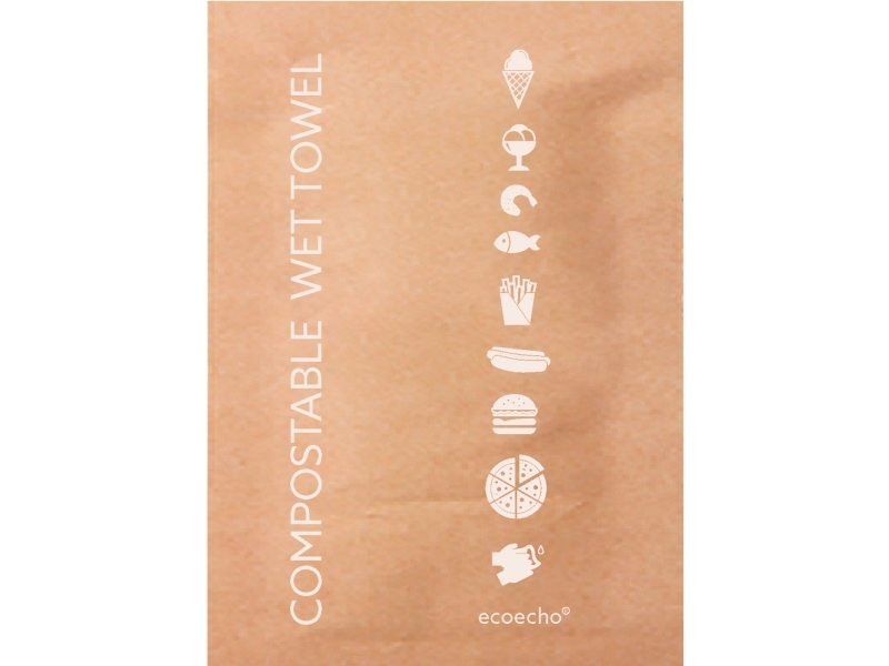 Vådserviet fugtighedsserviet Cleansi 55x60 mm Bionedbrydelig Brun,1000 stk/krt