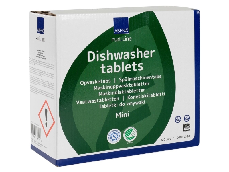 Opvasketabs, ABENA Puri-Line, mini, vandopløselig folie, uden klor, farve og parfume - (5 stk.)