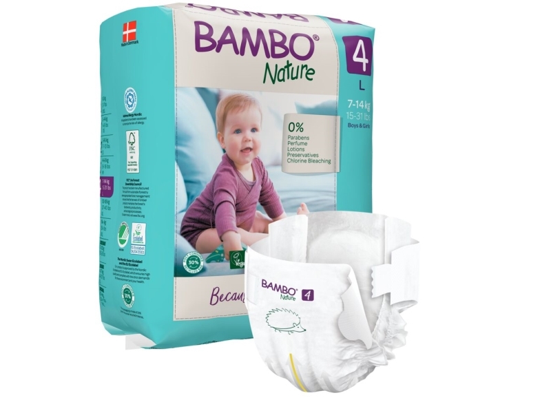 Babyblöja, tejpblöja, miljömärkt, Bambo Nature, 4, 7-14 kg - (6 st.) | Hälsa - Personlig vård - Blöjor | GameStuff