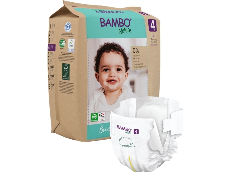 Babyblöja, tapeble, miljömärkt, Bambo Nature, 4, papperspåse, papperspåse - (6 st.) | Hälsa - Personlig vård - Blöjor | GameStuff