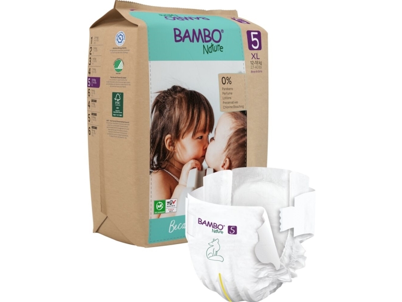 Babyblöja, tapeble, miljömärkt, Bambo Nature, 5, papperspåse, papperspåse - (6 st.) | Hälsa - Personlig vård - Blöjor | GameStuff