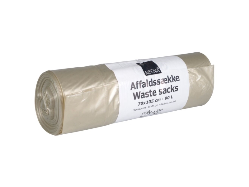 Påse ABENA Poly-Line 90 l klar LDPE/återvunnet - (20 st.) | Rengöring - Avfallshantering - Soppåsar | GameStuff