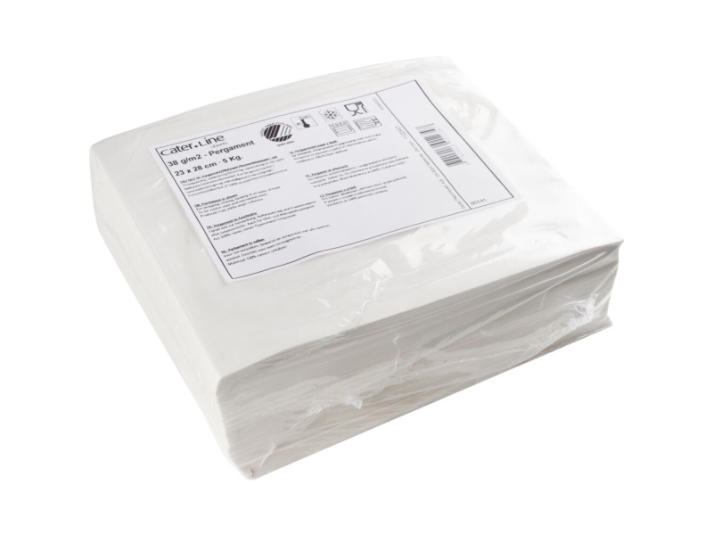 Pergament-Ark, Abena Cater-Line, 28X23cm, Bleget, Papir/Virgin, 1/9 Ark