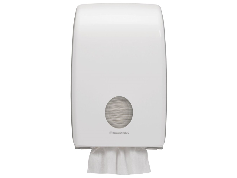 Dispenser, Kimberly-Clark Aquarius, 13,6x26,5x39,9cm, hvid, plast, til håndklædeark maks dybde 10...