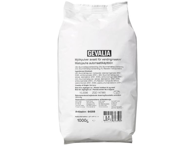 Automat topping, Gevalia - (10 stk.) | Catering - Drycker - Mjölk och grädde | GameStuff
