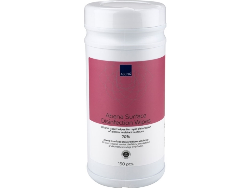 Overfladedesinfektion servietter, ABENA, 20x20cm, 70% ethanol, dispenserbox med 150 servietter - (6 stk.)