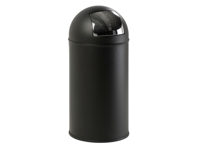 Affaldsspand, Eko, Sort Mat, Metal, 40 L, Inderspand I Metal, Med Push Låg