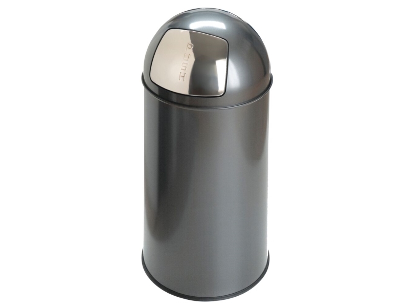 Affaldsspand, Eko, Grå, Metal, 40 L, Inderspand I Metal, Med Push Låg