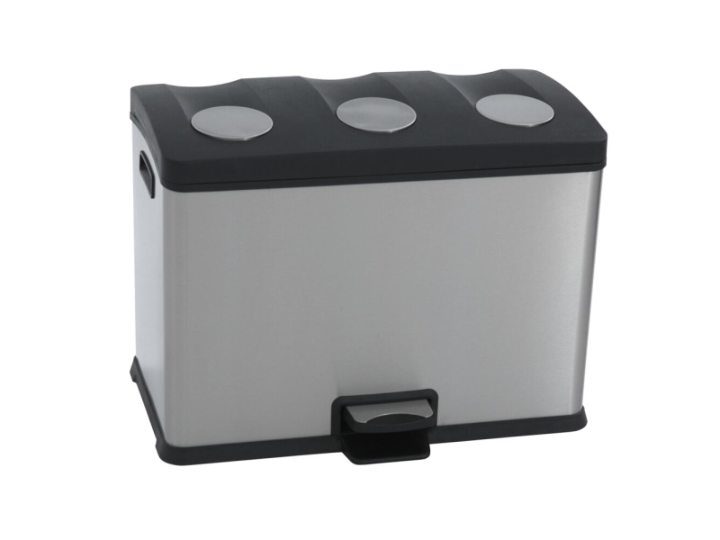 Treteimer, Eko Rejoice, Stahl, Fpp/Edelstahl, 3-Fach, 3X12 L, Mit Kunststoff-Inneneimer Und Weichem...