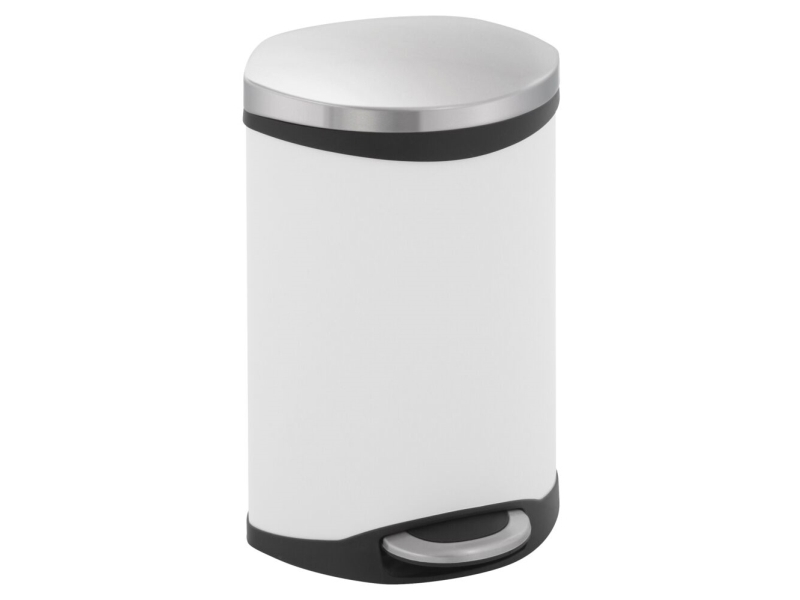 Pedalspand, Eko Shell-Bin, Hvid, Pulverlakeret Stål, 10 L, M. Plast Inderspand