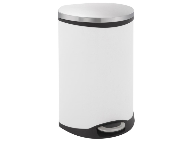 Pedalspand, Eko Shell-Bin, Hvid, Pulverlakeret Stål, 2-Rums, 2X22 L, M. Plast Inderspand