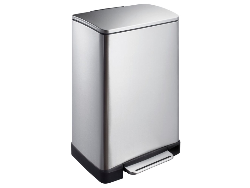 Pedalspand, Eko E-Cube, Stål Mat, Rustfrit Stål, 40 L, Inderspand Af Plast, Soft Close