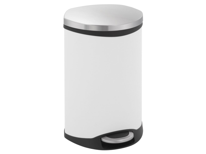 Treteimer, Eko Shell-Mülleimer, Weiß, Pulverbeschichteter Stahl, 18 L, Mit Kunststoff-Inneneimer Und Soft-Close-Deckel